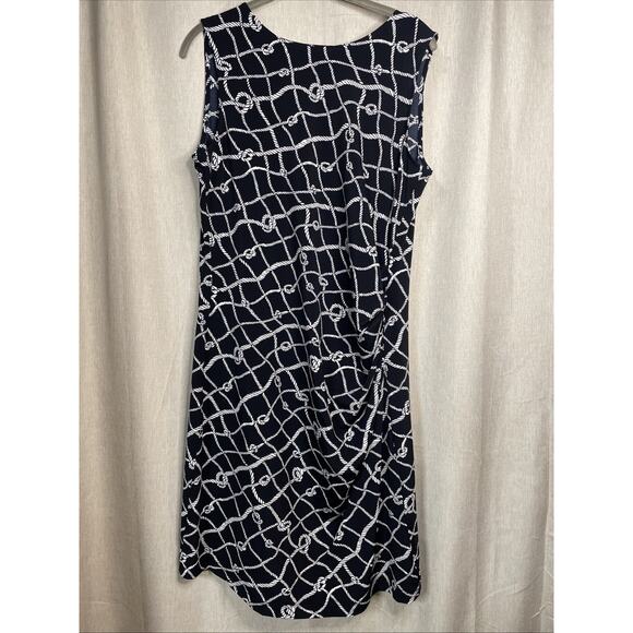 Brooks Brothers Women’s Midi Dress Size XL Nautical/Rope Print Quiet Luxury - Picture 1 of 6